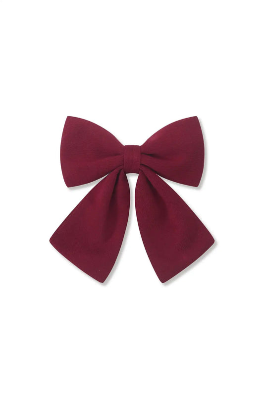 Large Alligator Clip Bow in Burgundy