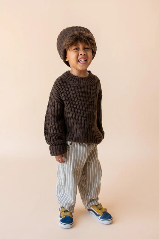 Chunky Knit Sweater in Espresso