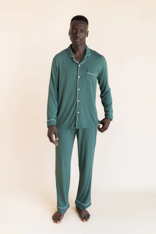 Men's Long Sleeve Pajama Set in Pine