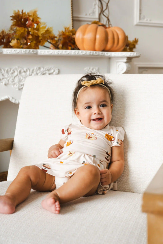 Twirl Bodysuit Dress in Pumpkin Spice Latte