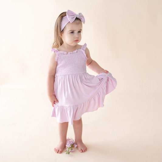 Smocked Dress in Thistle